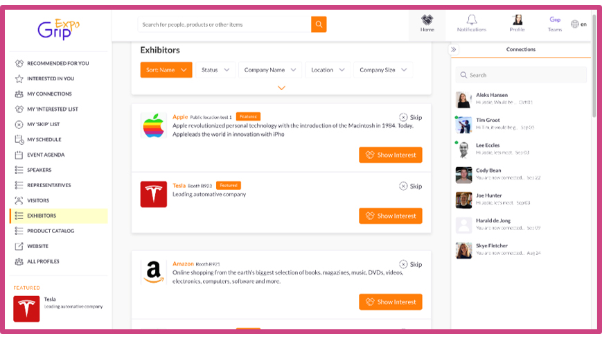 Top of Listing in der Ausstellerliste