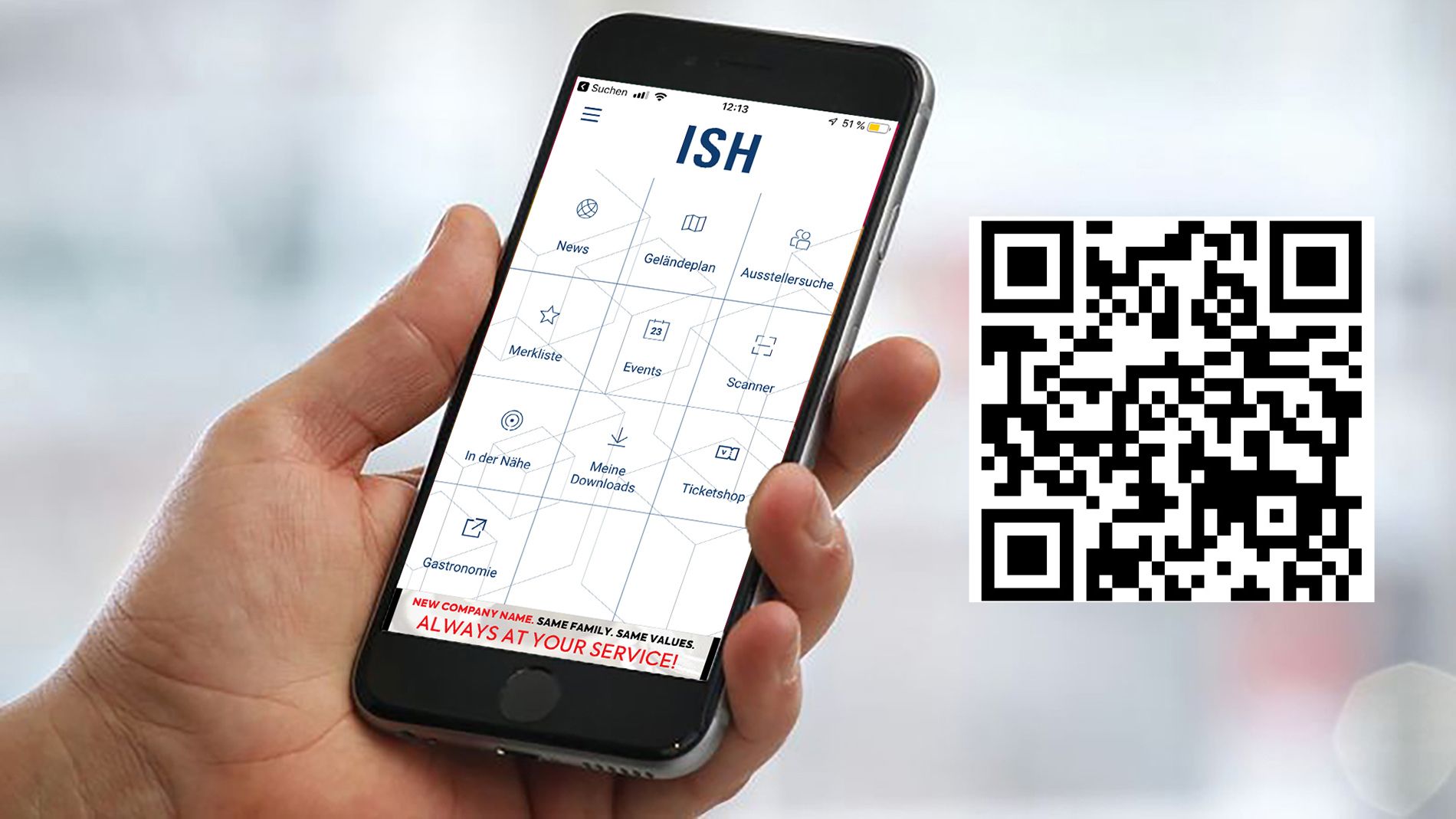 The ISH Navigator app on a smartphone
