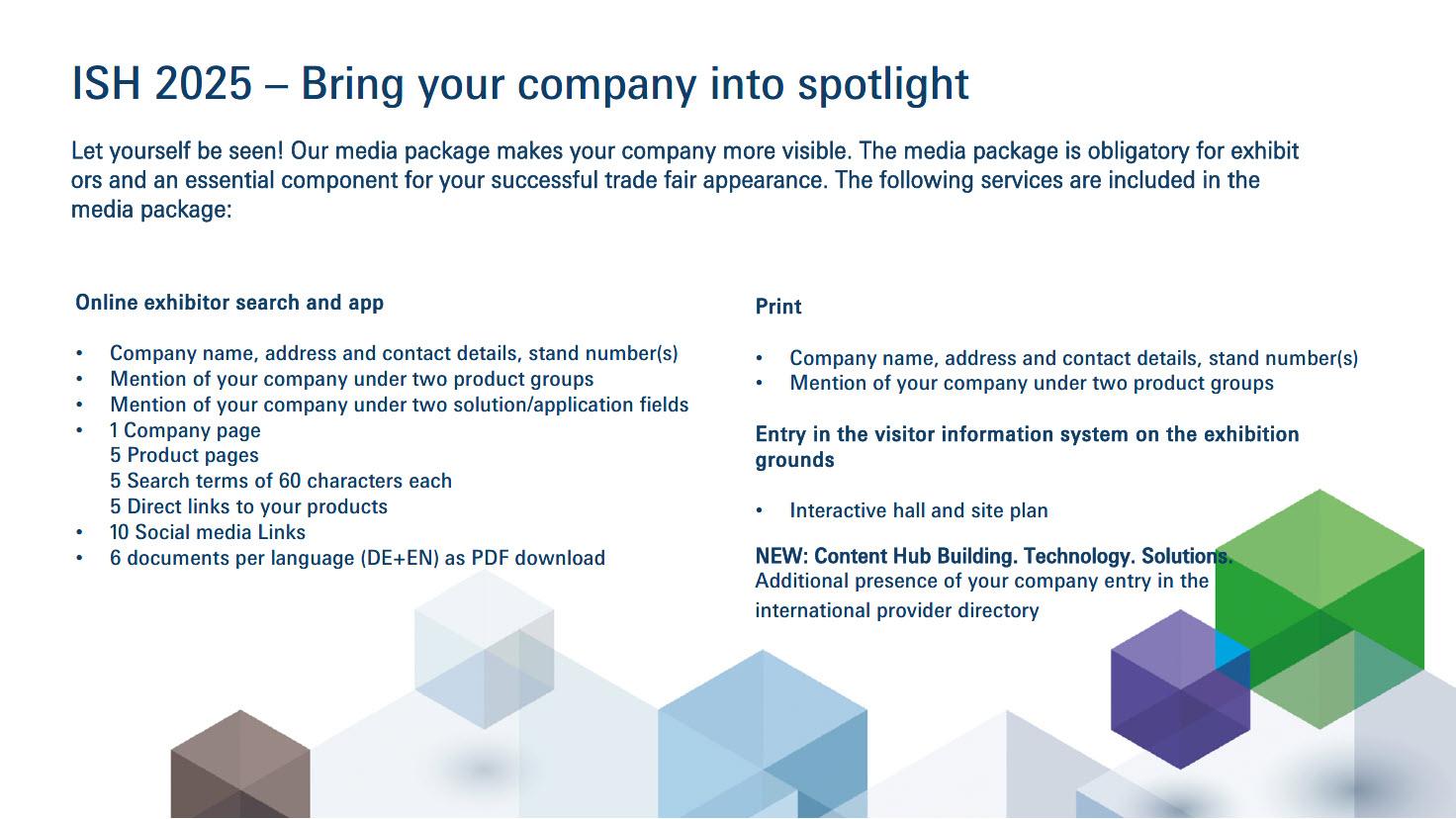 Graphic: Bring your company into spotlight ISH 2025