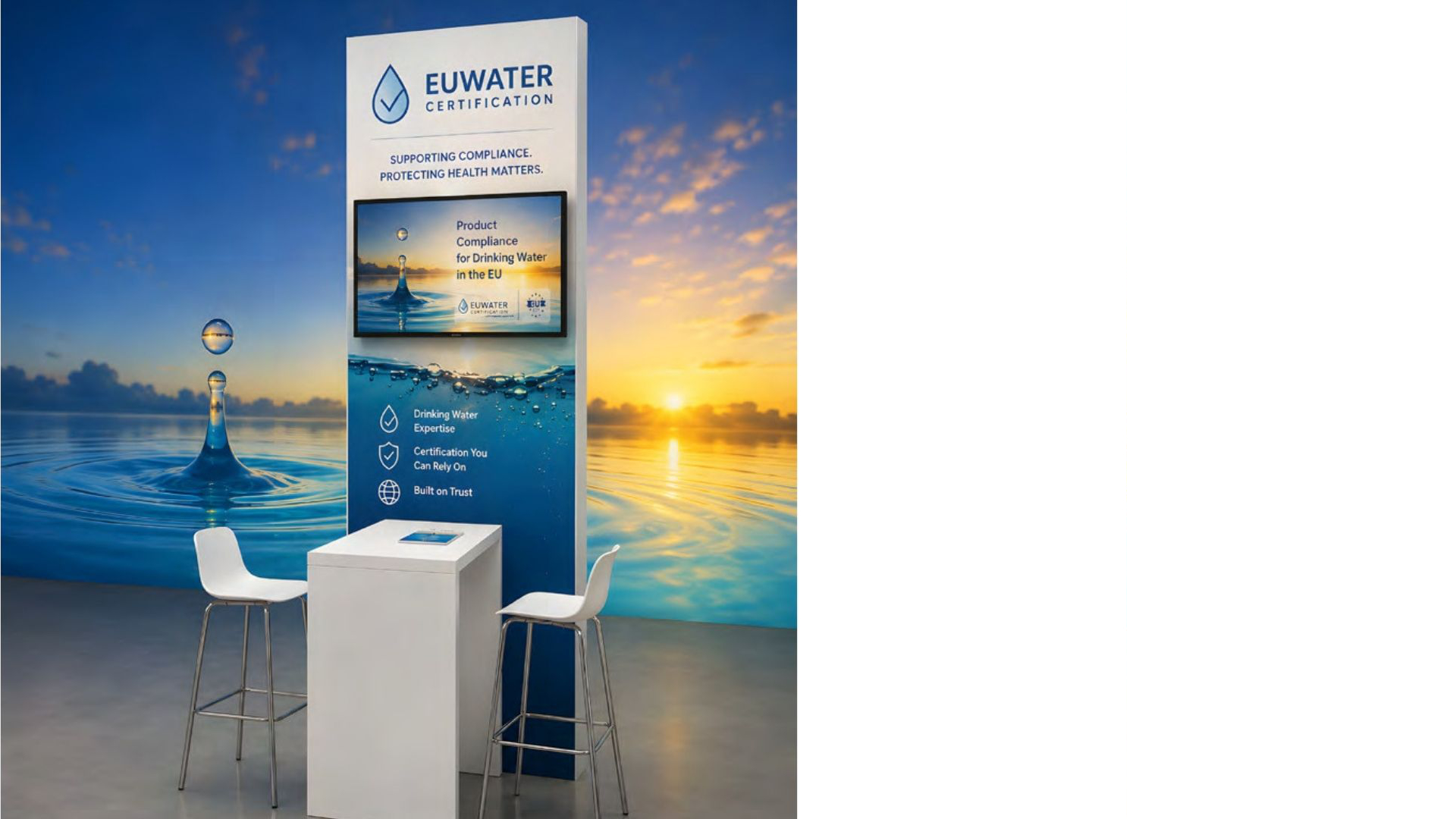A graphic from a stand at the Drinking Water Compliance Forum (Made with AI)