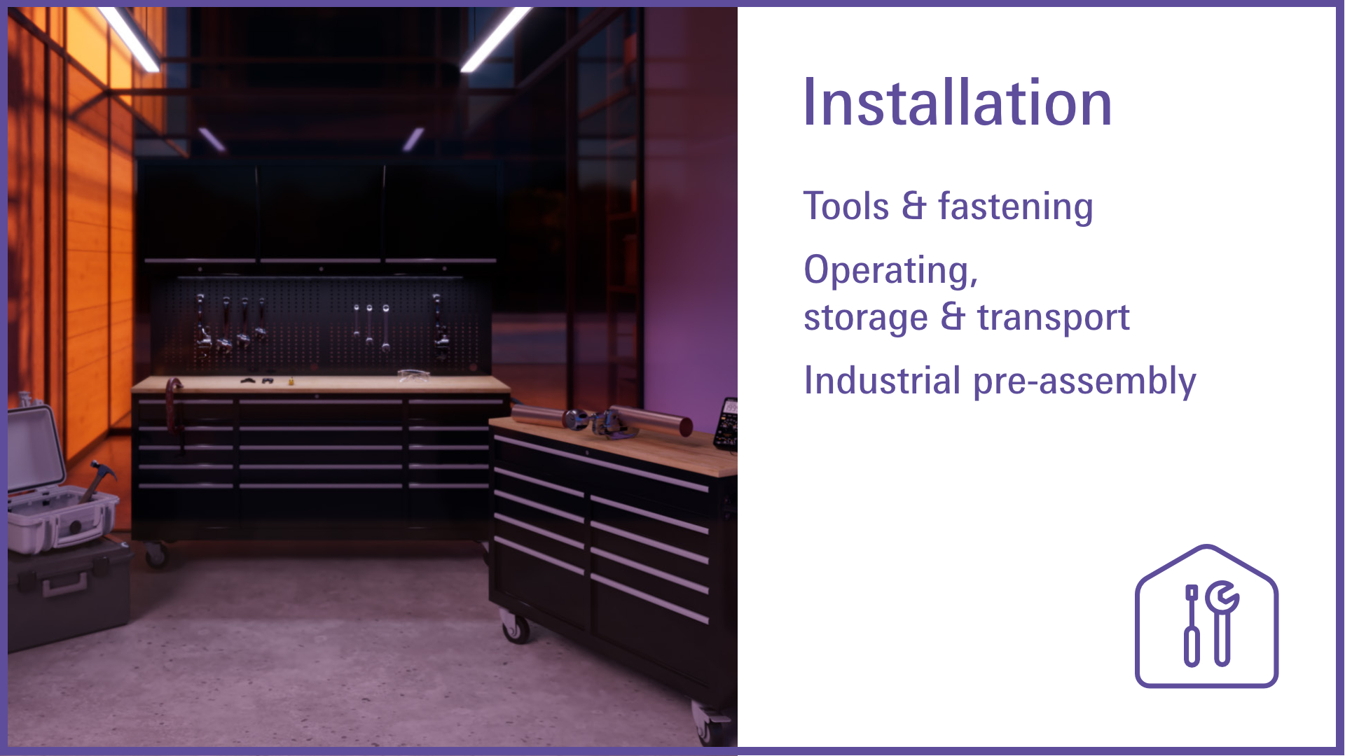 Solutions for the installation