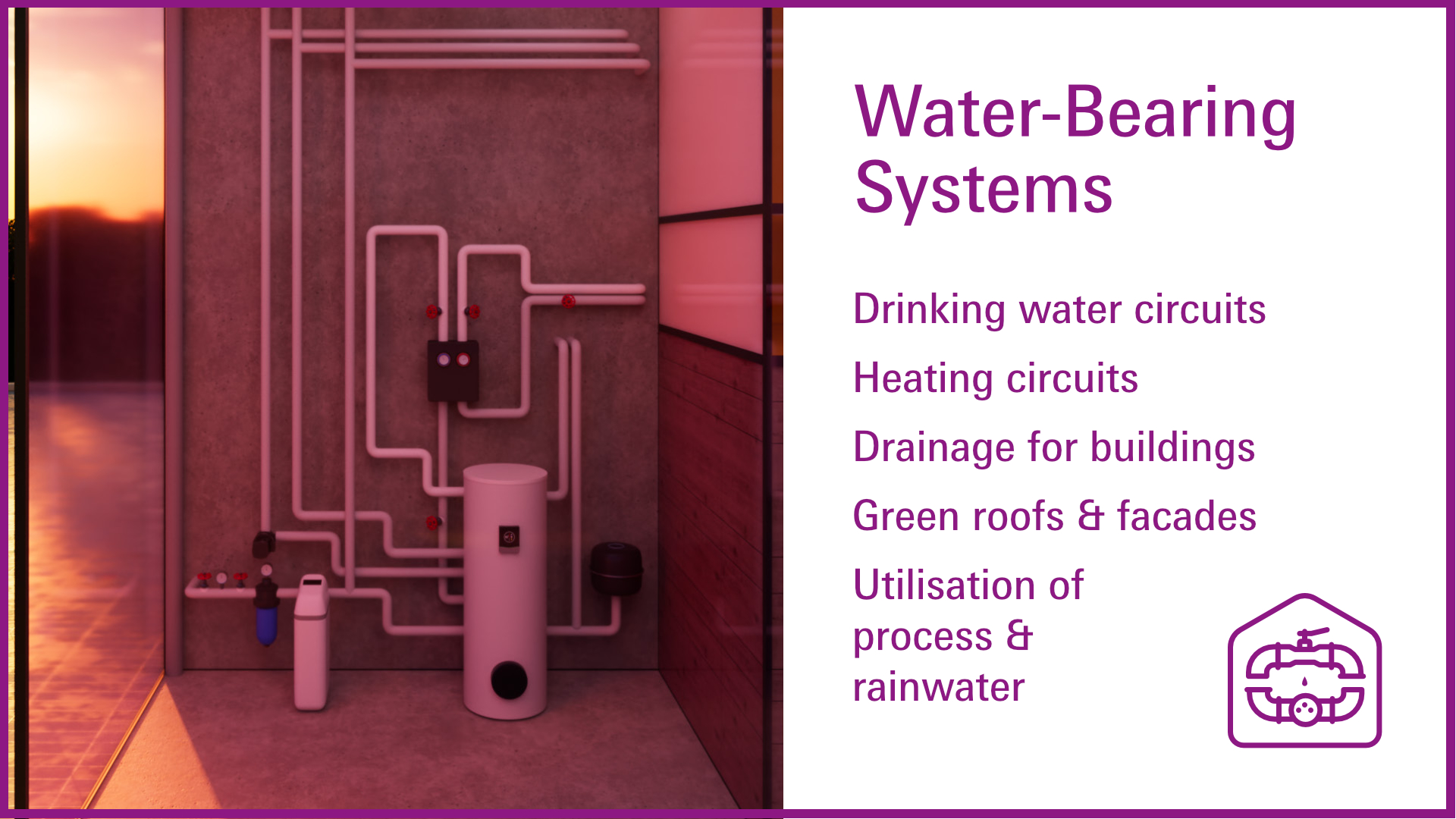 Solutions for water-bearing systems