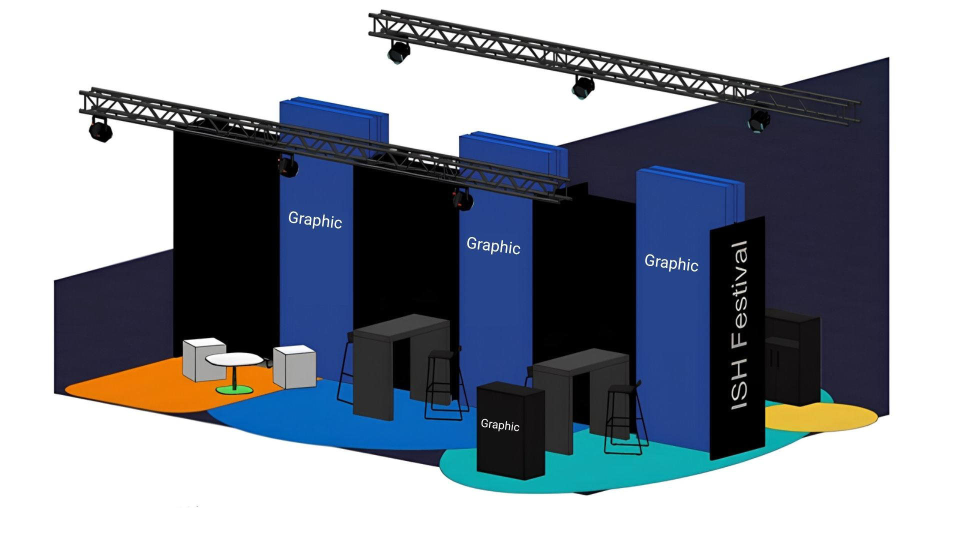 Illustration of a stand construction module for the ISH Festival
